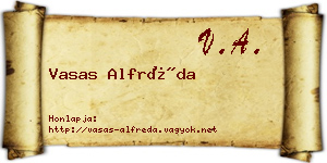 Vasas Alfréda névjegykártya